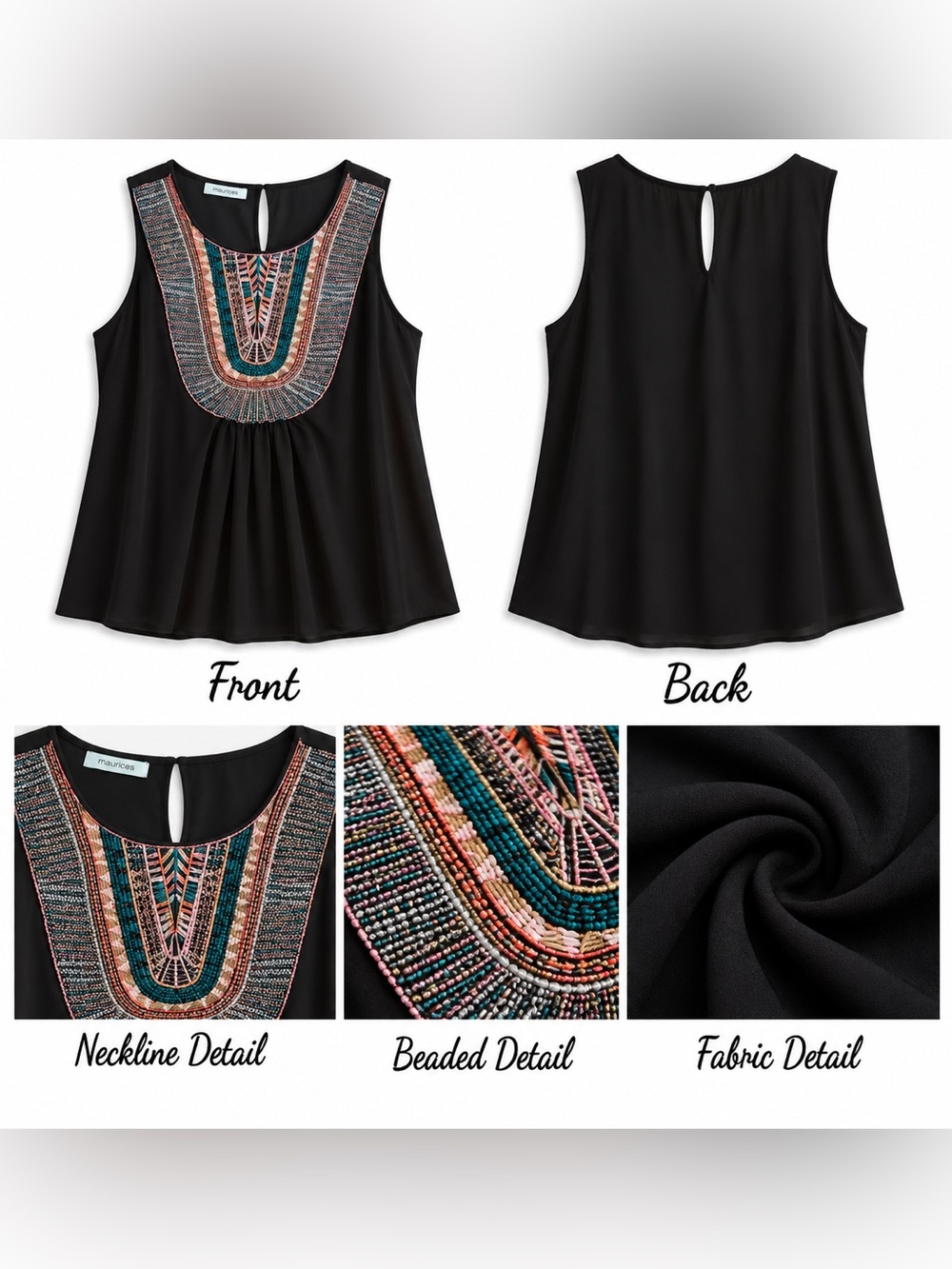 Maurices Multicolored Sleeveless V-Neck Blouse